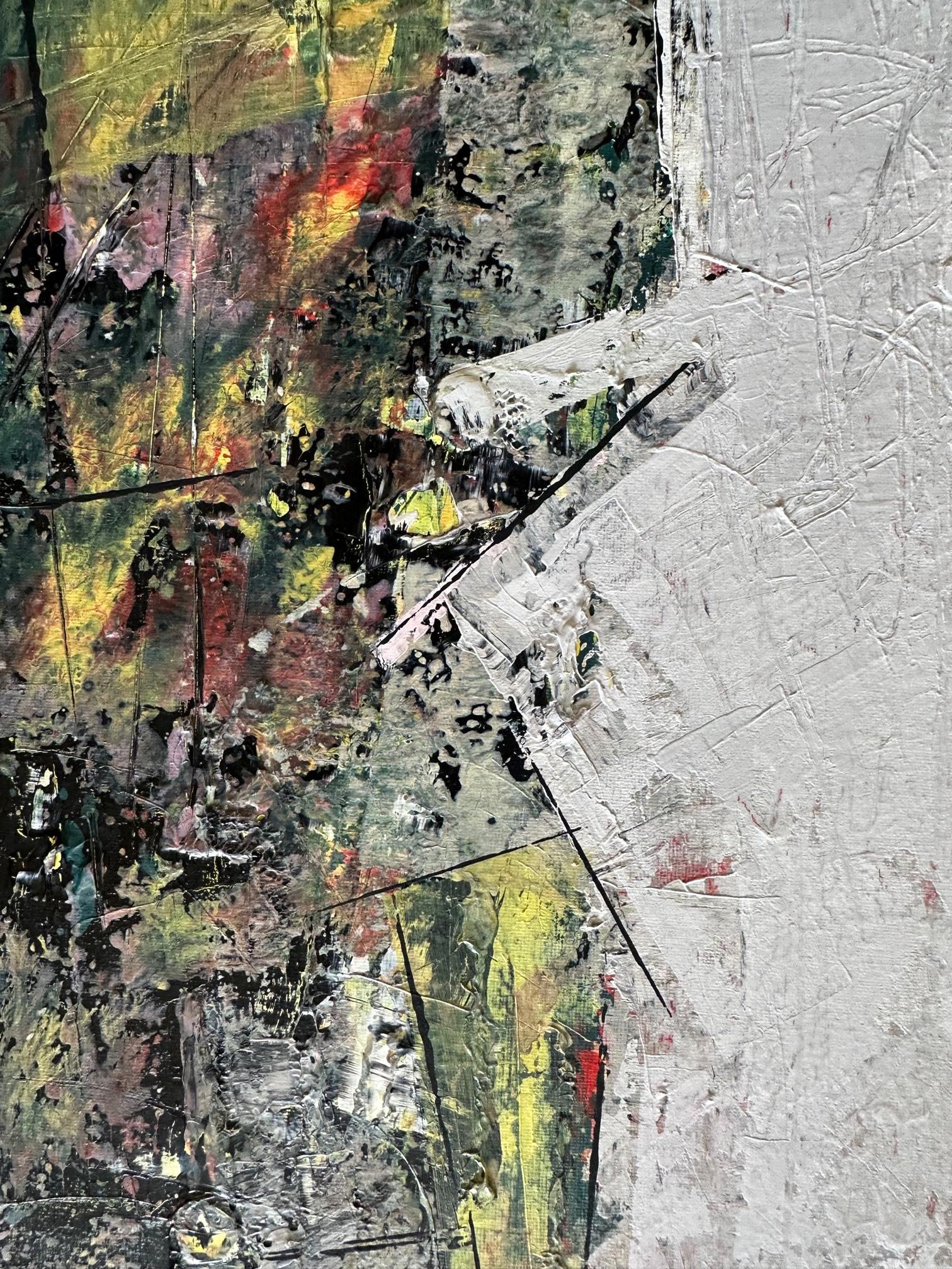 Commotion 1 - Oya Bolgun - Abstract Painting - Mixed Media For Sale 2