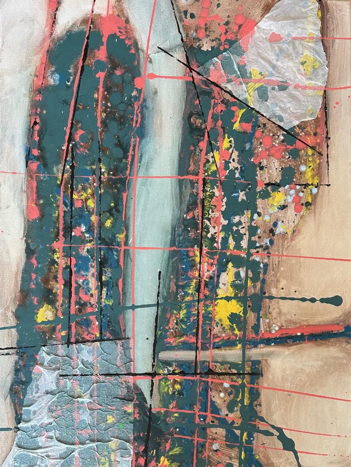 Connected (Diptyque) - Oya Bolgun - Peinture abstraite - Techniques mixtes en vente 2