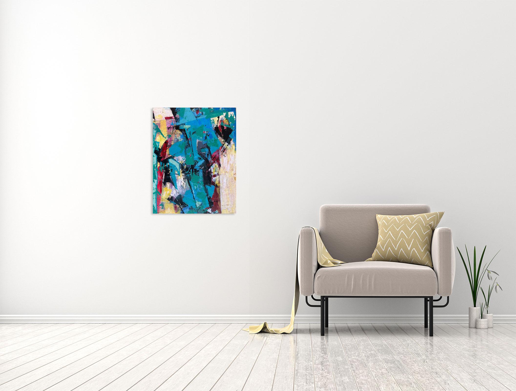 Conversazione - Oya Bolgun - Pittura astratta - Tecnica mista in vendita 1