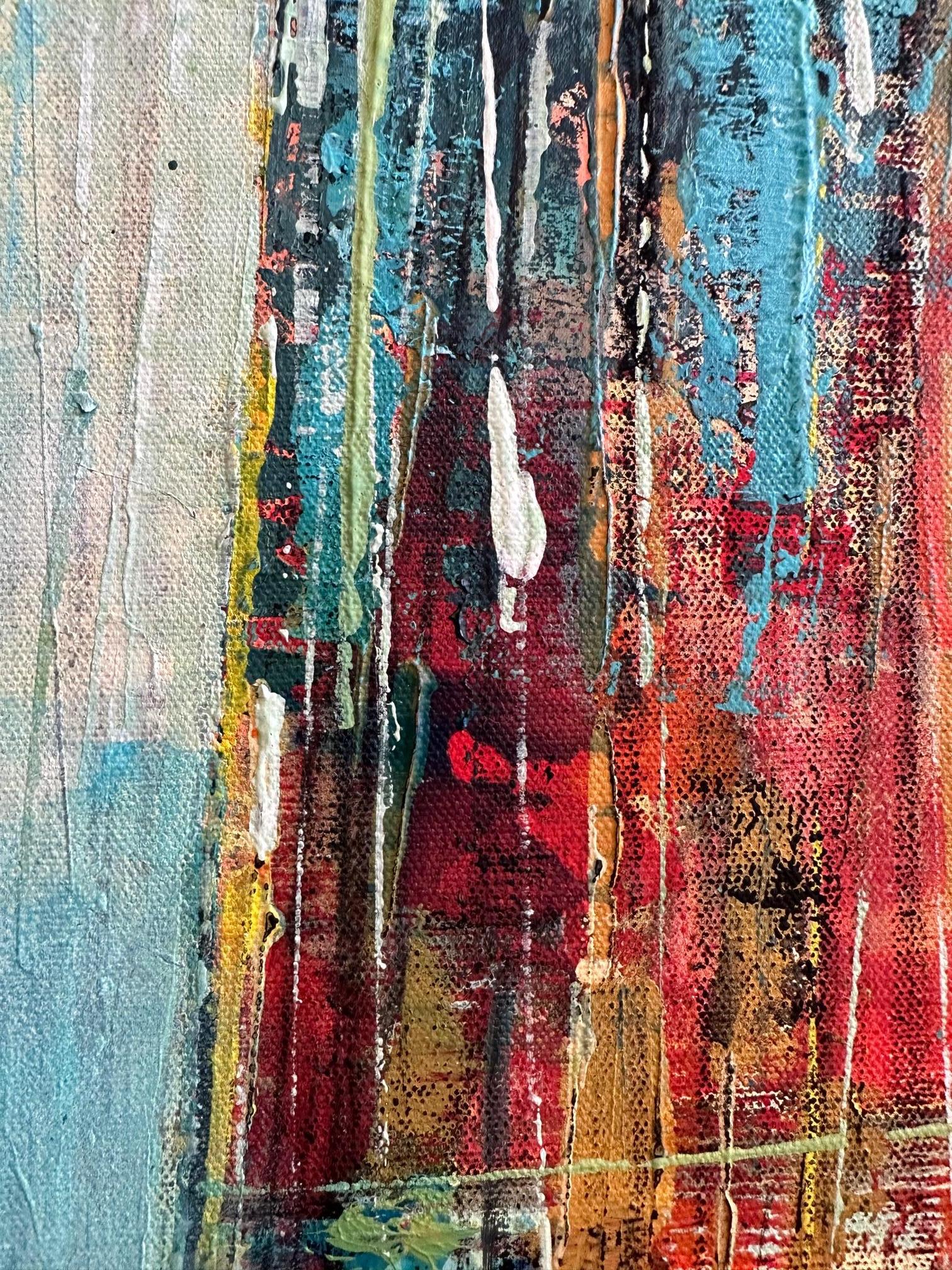 Division - Oya Bolgun - Abstract Painting - Mixed Media For Sale 2