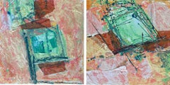 Division Piece By Piece 3 (Diptych)- Oya Bolgun -Abstract Painting - Mixed Media