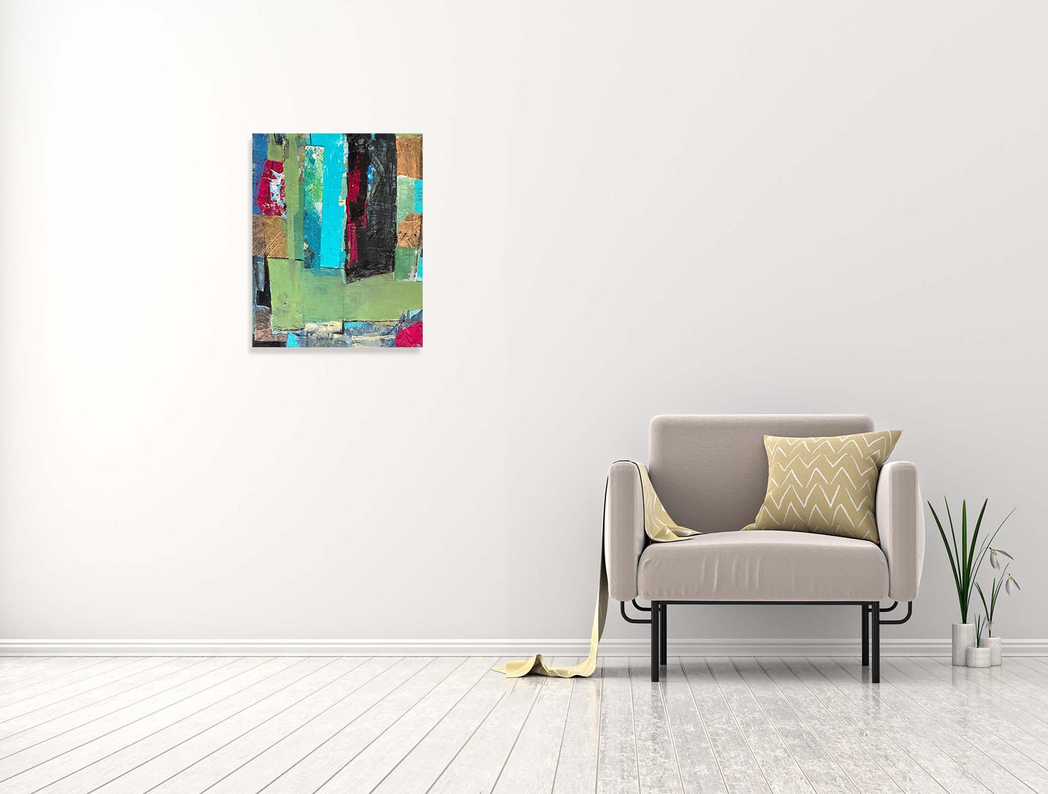 Emery 5 - Oya Bolgun - Abstract Painting - Mixed Media For Sale 1