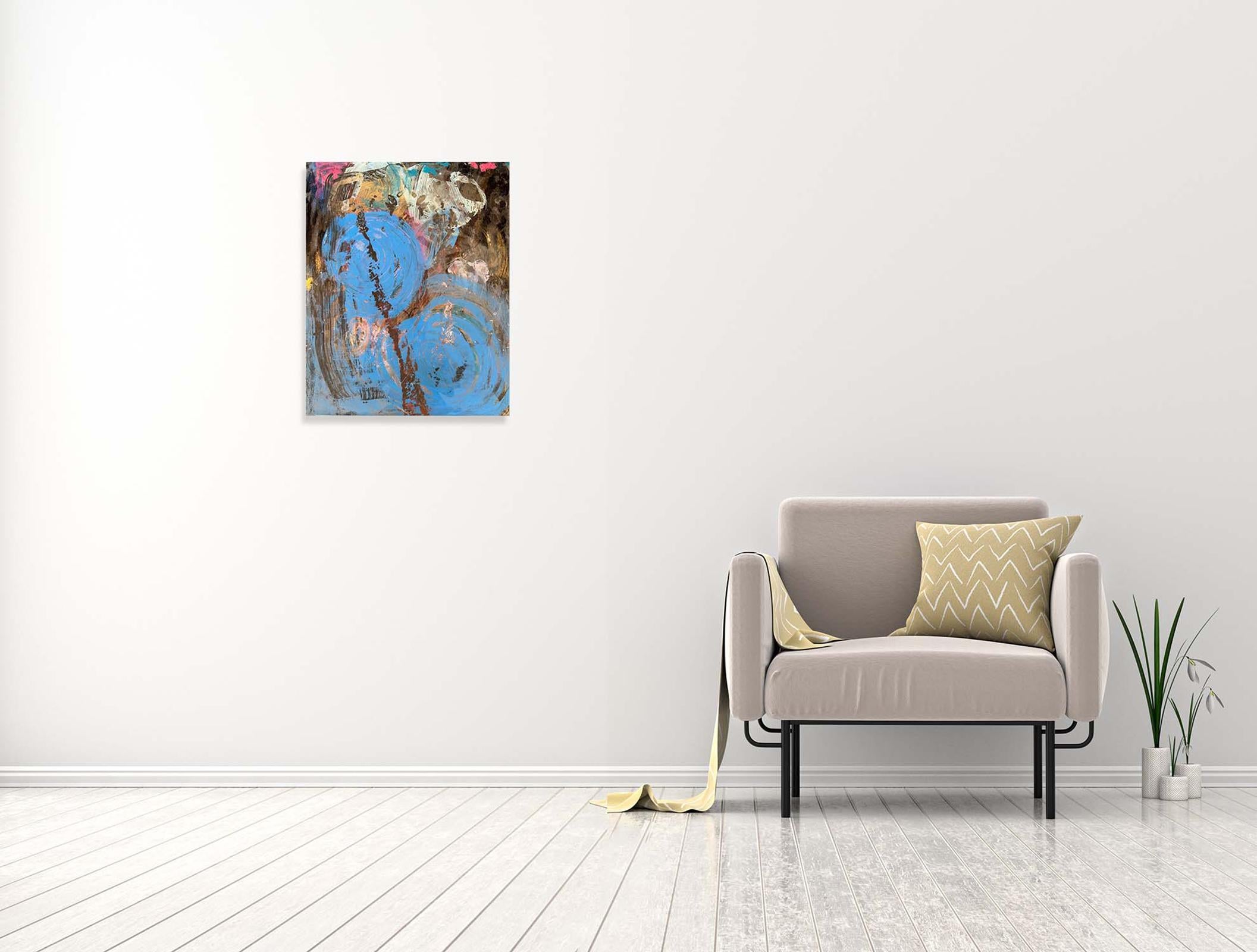 Free-floating 2 - Oya Bolgun - Abstract Painting - Mixed media For Sale 1