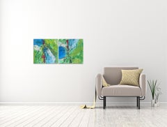 Perdidos en el Espacio ( Díptico ) - Oya Bolgun - Pintura Abstracta - Técnica Mixta