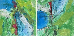 Lost In Space ( Dittico ) - Oya Bolgun - Pittura astratta - Tecnica mista