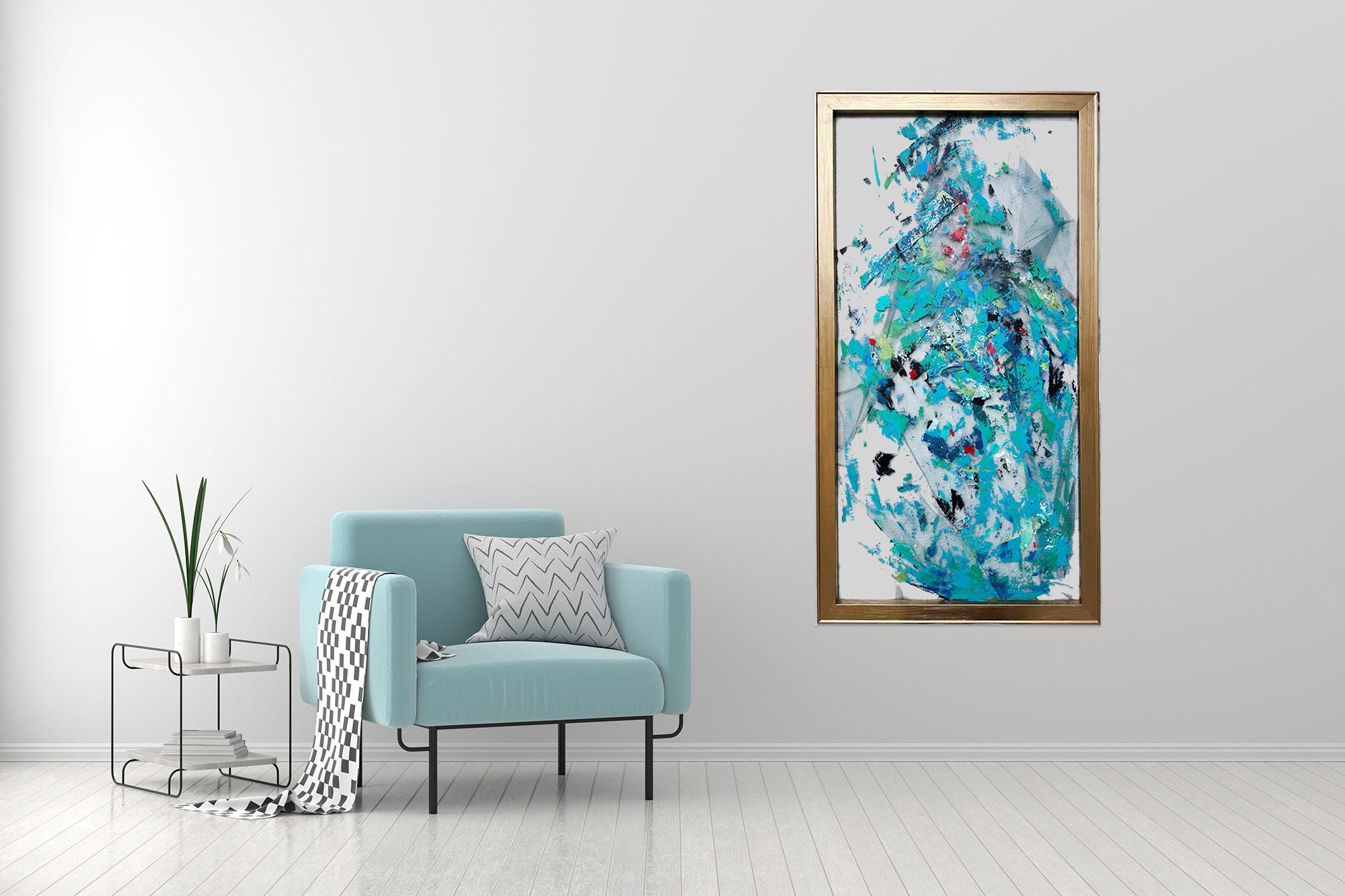 Motion - Oya Bolgun - Abstract Painting - Mixed Media For Sale 1
