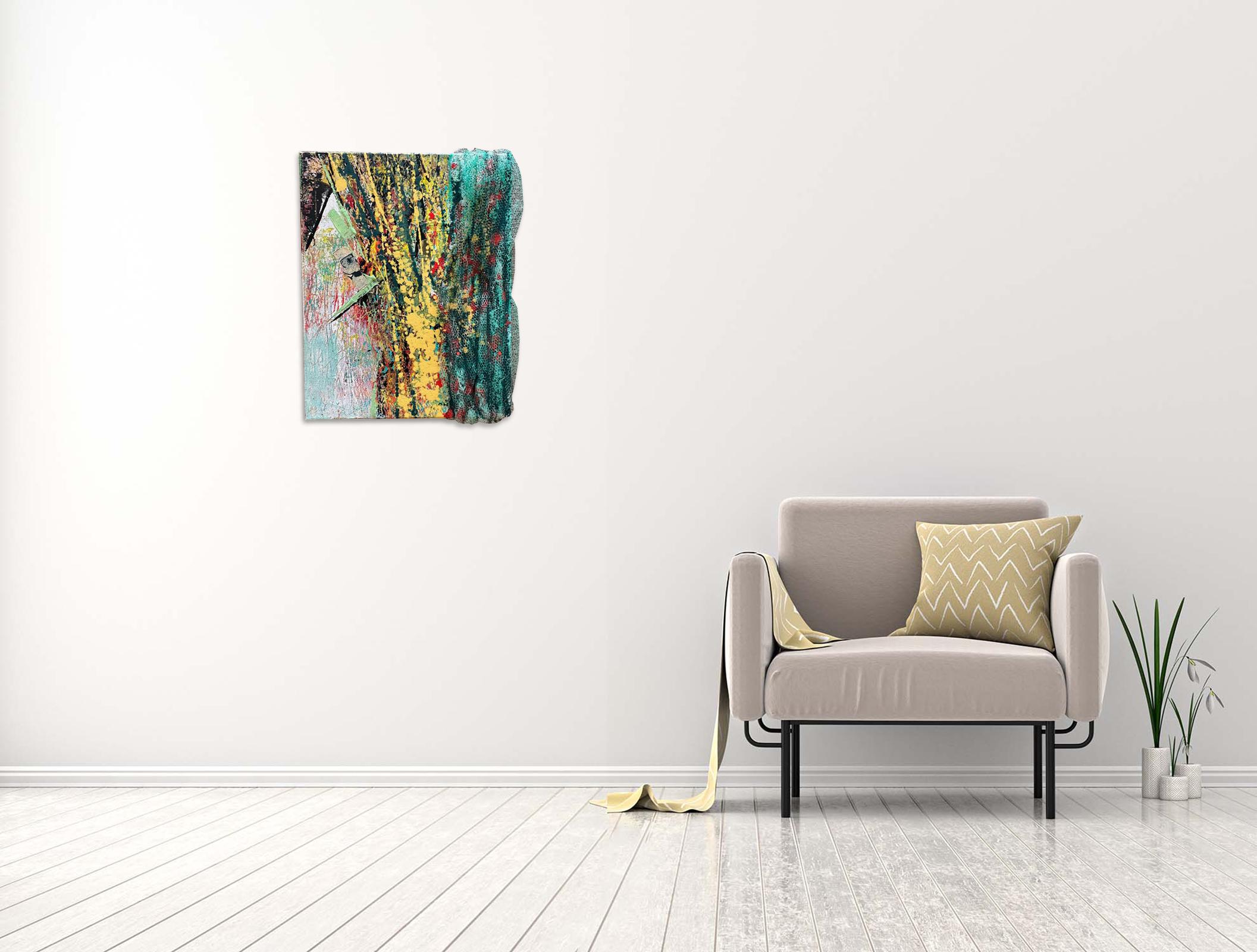 Overflow - Oya Bolgun - Pittura astratta - Tecnica mista in vendita 1