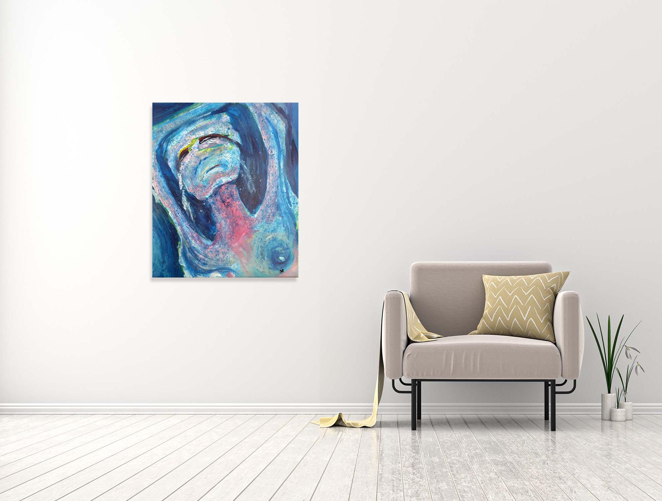 Pain - Oya Bolgun - Abstract Painting - Acrylic On Paper For Sale 1