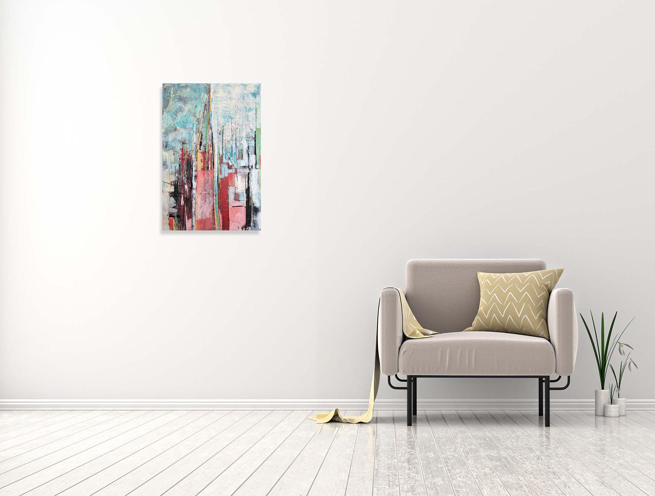Planck Time - Oya Bolgun - Abstract Painting - Mixed Media For Sale 1