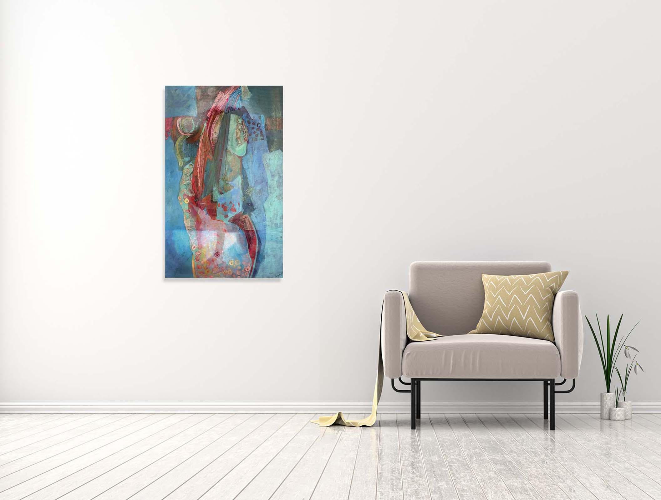 La conversazione - Oya Bolgun - Pittura astratta - Tecnica mista in vendita 1