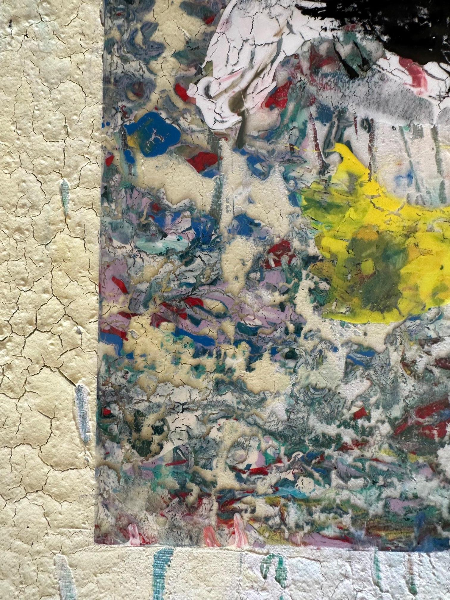 La fenêtre - Oya Bolgun - Peinture abstraite - Techniques mixtes en vente 2