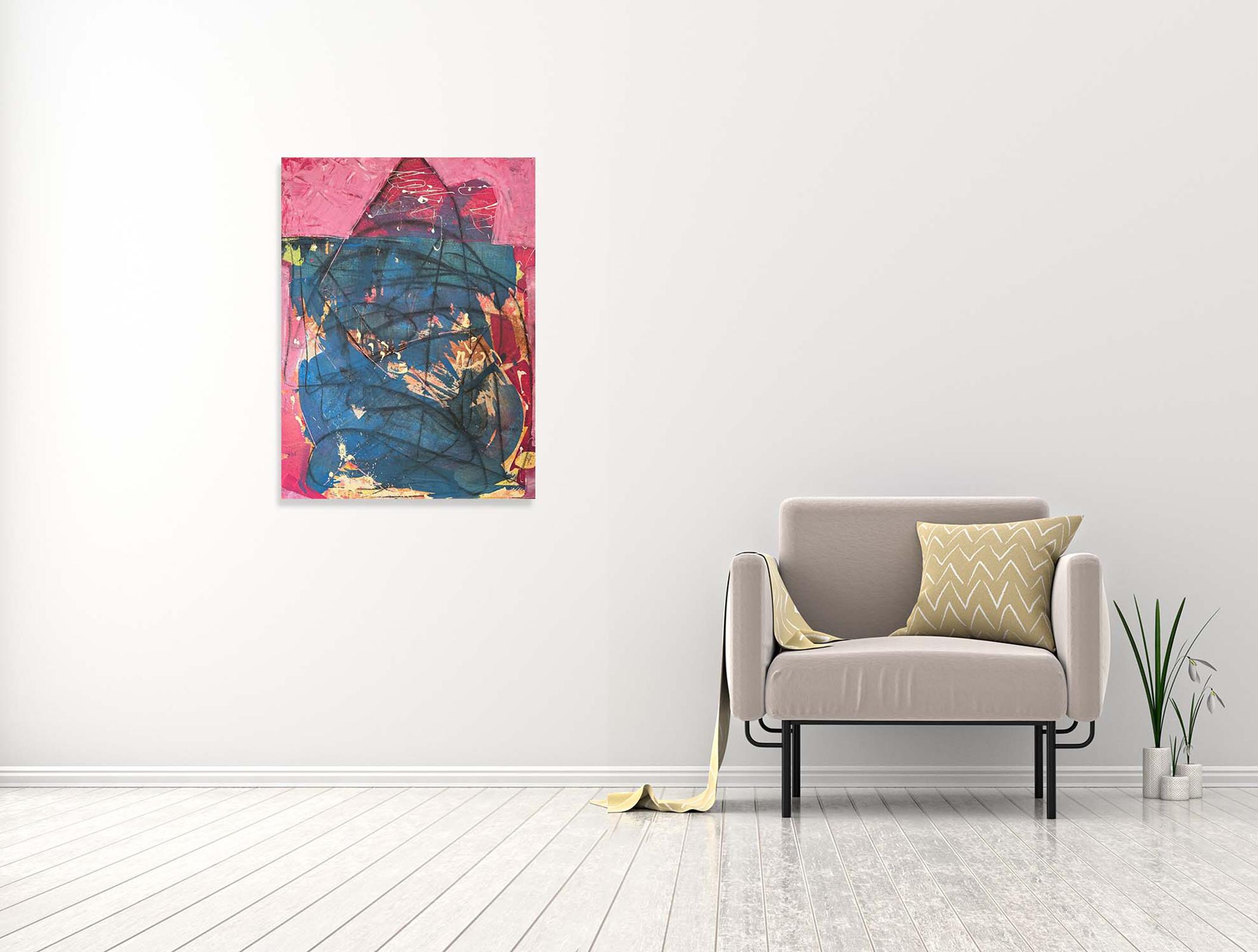 View - Oya Bolgun - Abstract Painting - Mixed media For Sale 1
