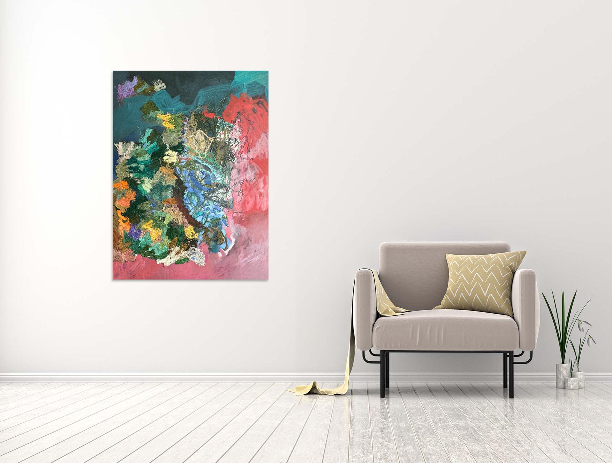 Waves - Oya Bolgun -Abstract Painting - Mixed Media For Sale 1