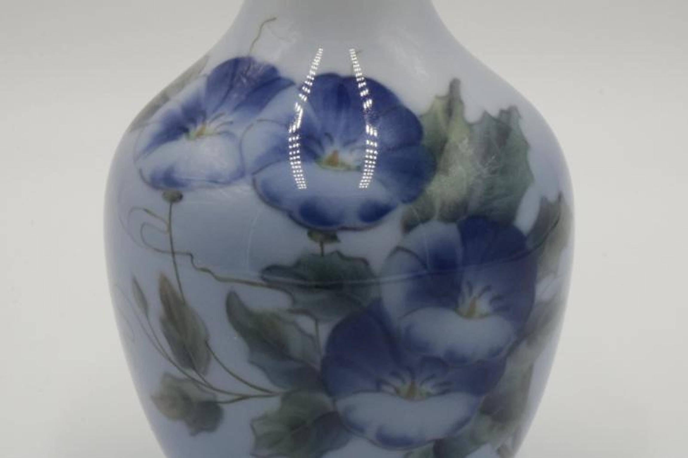 Royal Copenhagen floral porcelain vase.