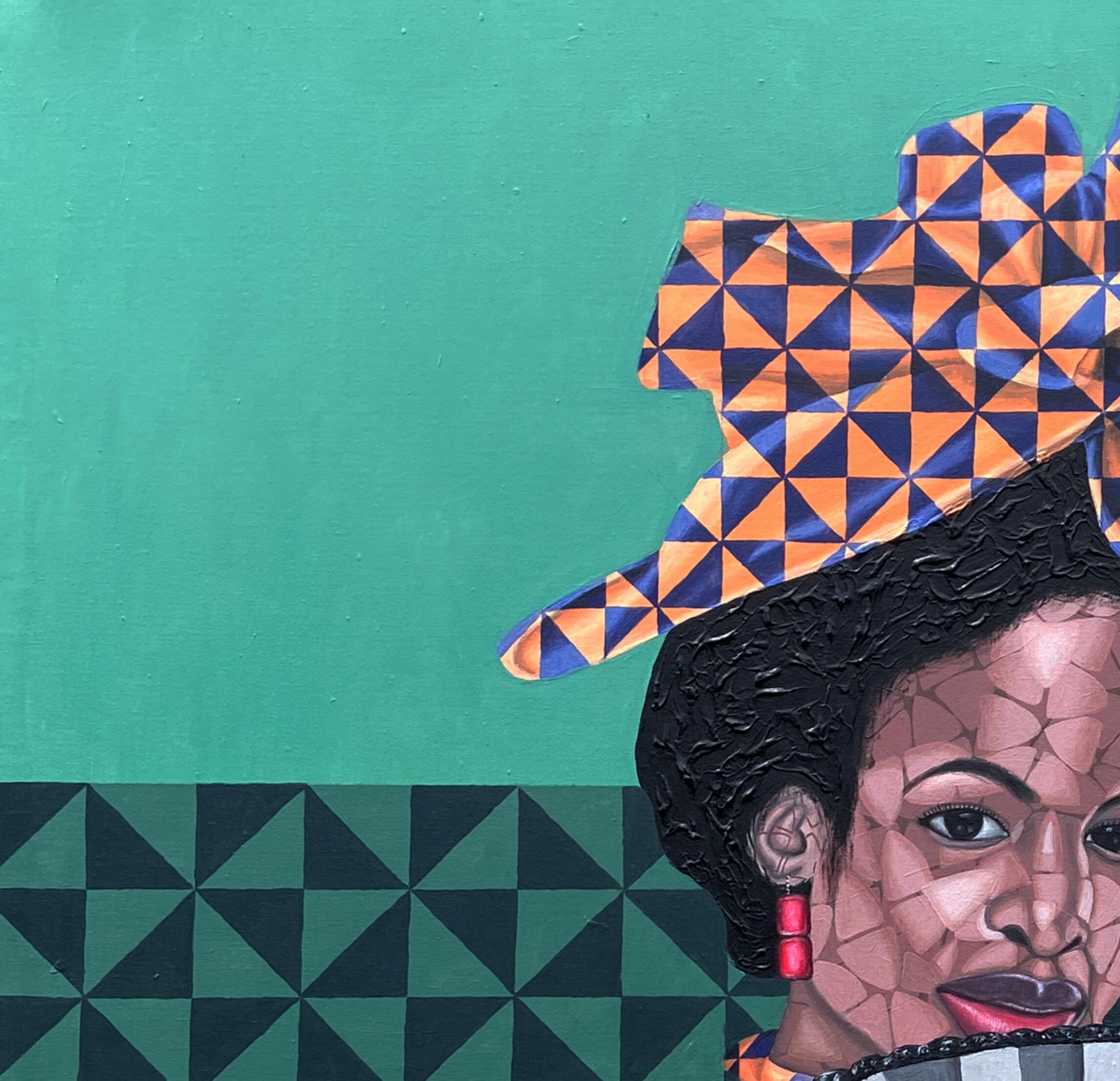 African Royale - 21e siècle, Contemporain, Portrait figuratif, Afrique Femmes - Painting de Oyeleye Feranmi