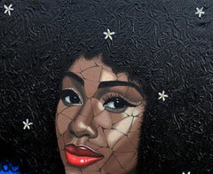 Beauty and Essence -21st Century, Contemporary, Figurative Portrait Floral Women