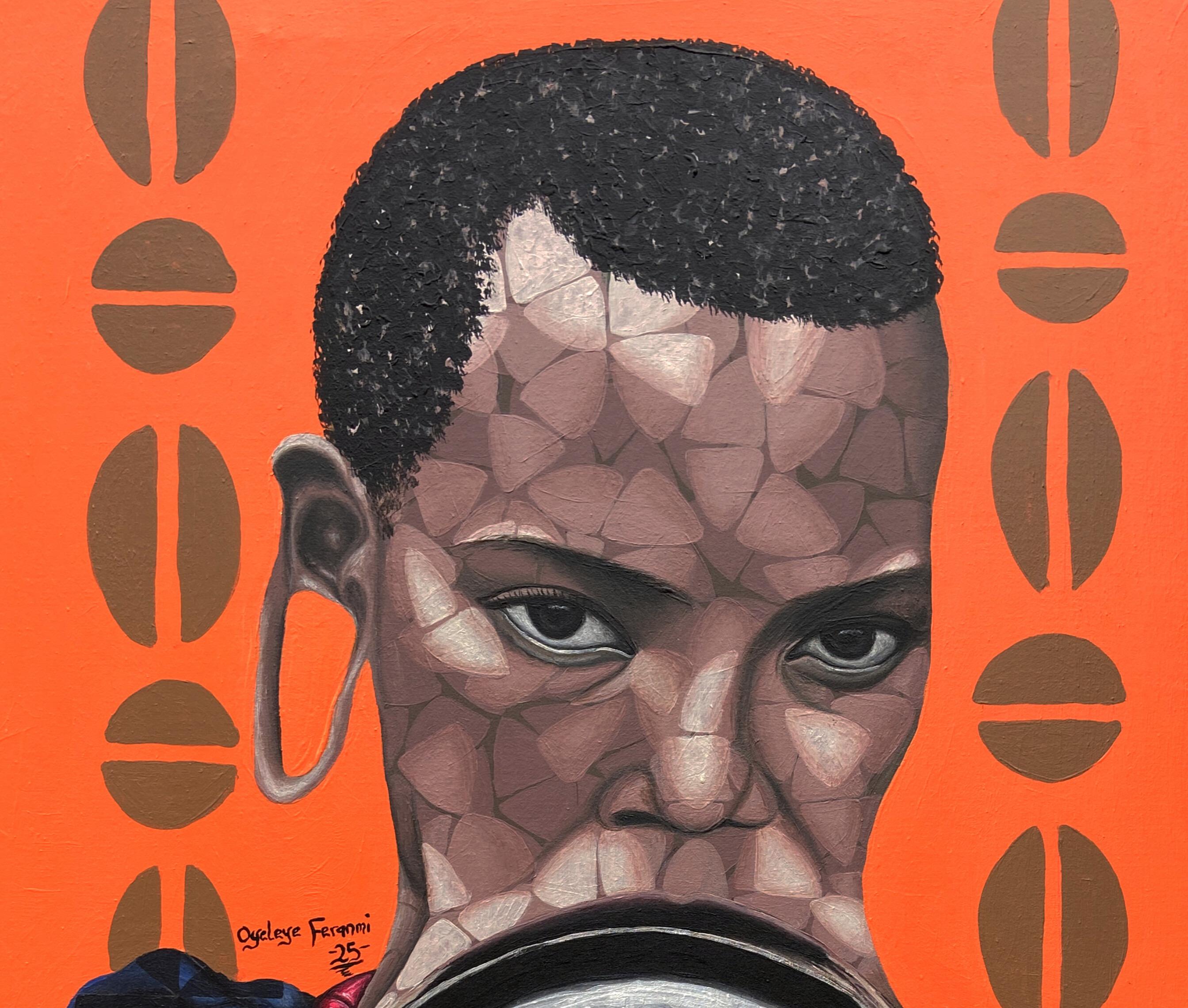 Black Tribe - 21° secolo, Contemporaneo, Figurativo, Ritratto, Africa, Motivo - Painting di Oyeleye Feranmi