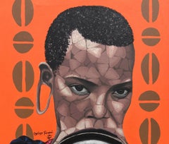 Black Tribe - 21st Century, Contemporary, Figurative, Portrait, Africa, Pattern