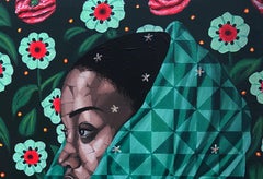 Embrace Nature 4 - 21st Century, Contemporary, Figurative Portrait Floral, Women