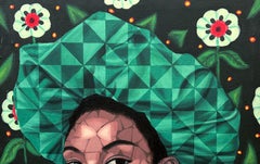 Embrace Nature 6 - 21st Century, Contemporary, Figurative Portrait Floral, Women