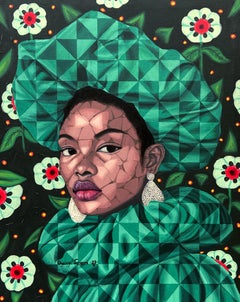 Embrace Nature 6 - 21st Century, Contemporary, Figurative Portrait Floral, Women