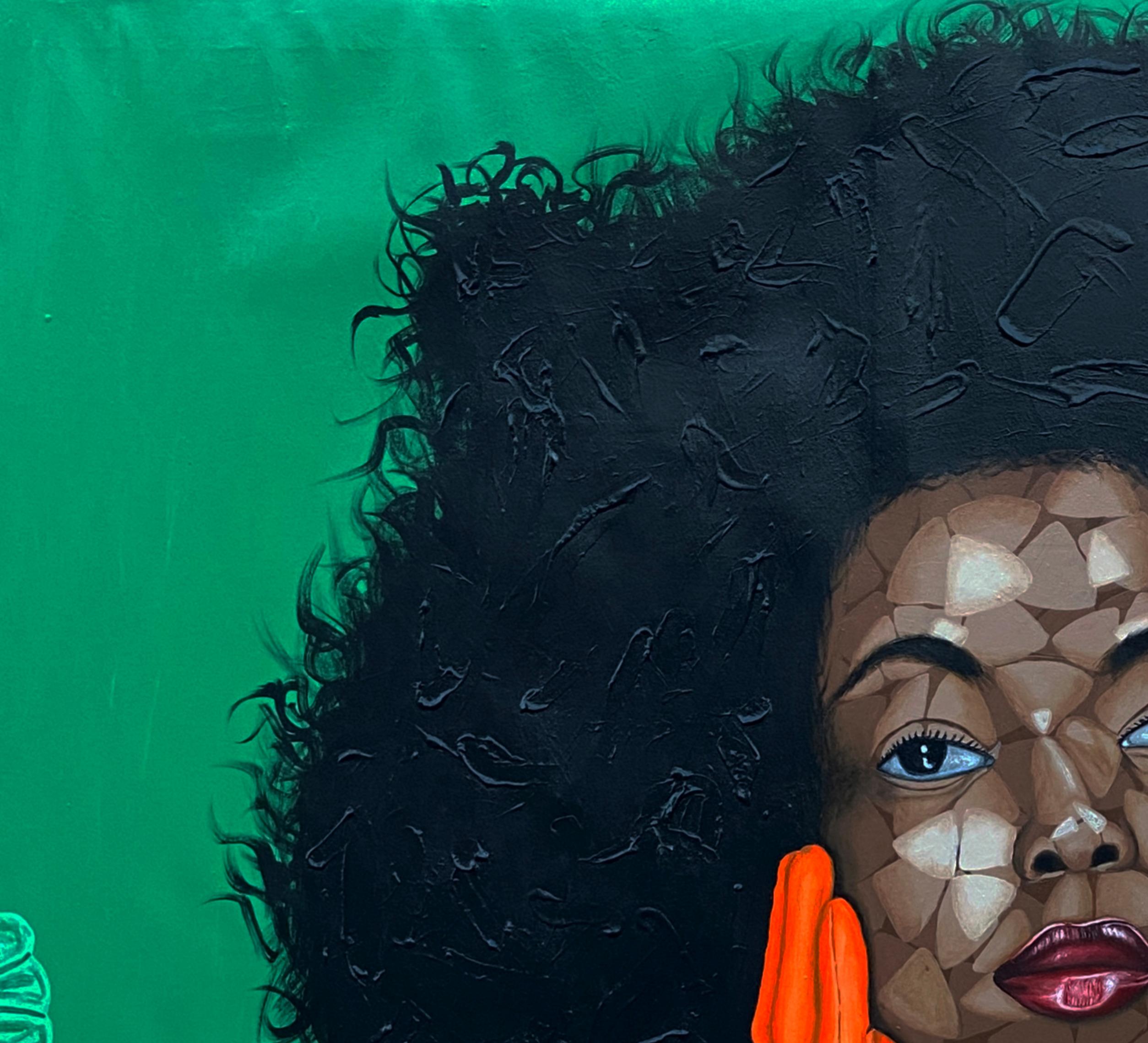 Aspettativa 2 - 21° secolo, Contemporaneo, Ritratto figurativo, Donne africane - Painting di Oyeleye Feranmi