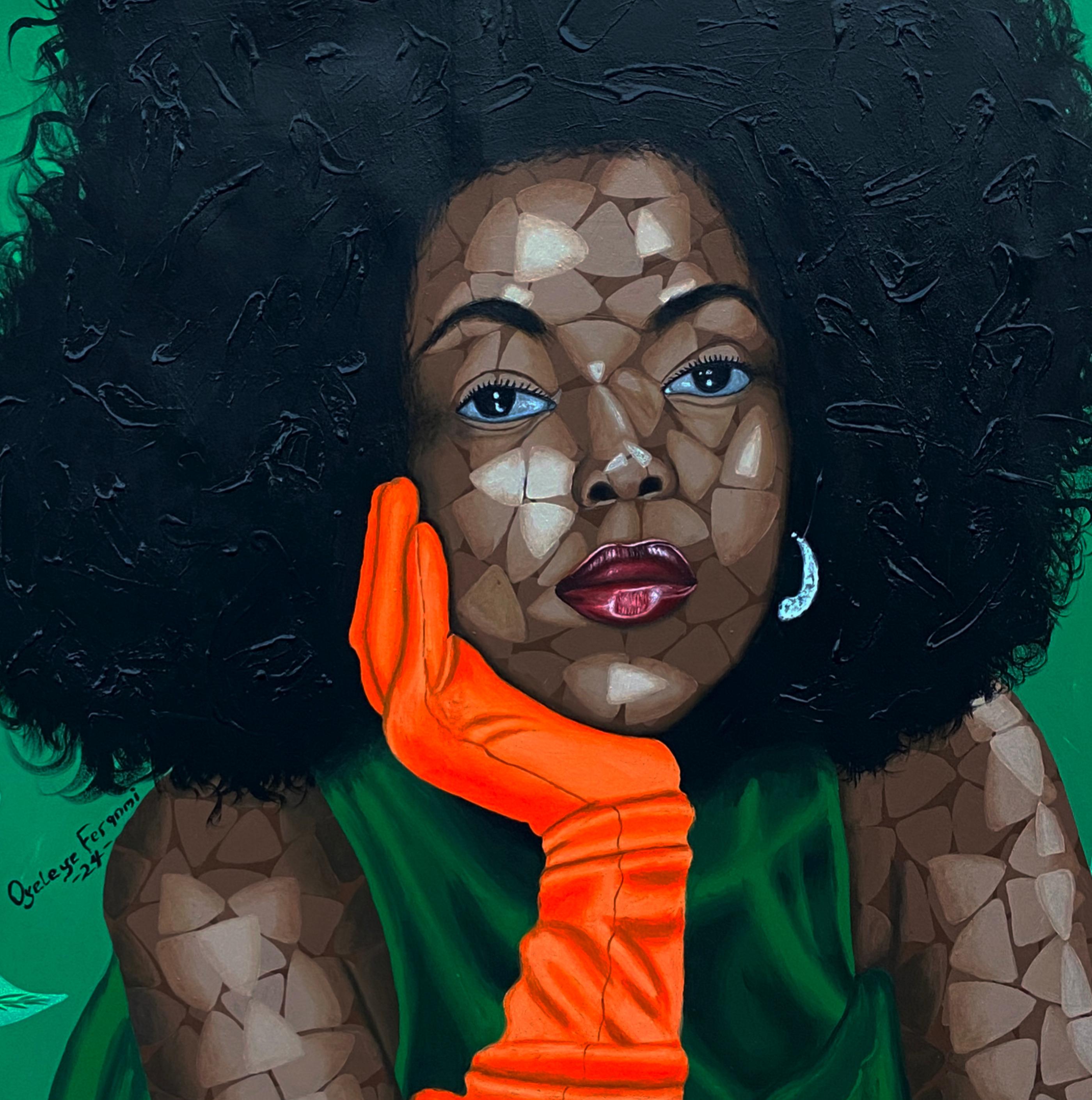 Aspettativa 2 - 21° secolo, Contemporaneo, Ritratto figurativo, Donne africane in vendita 2