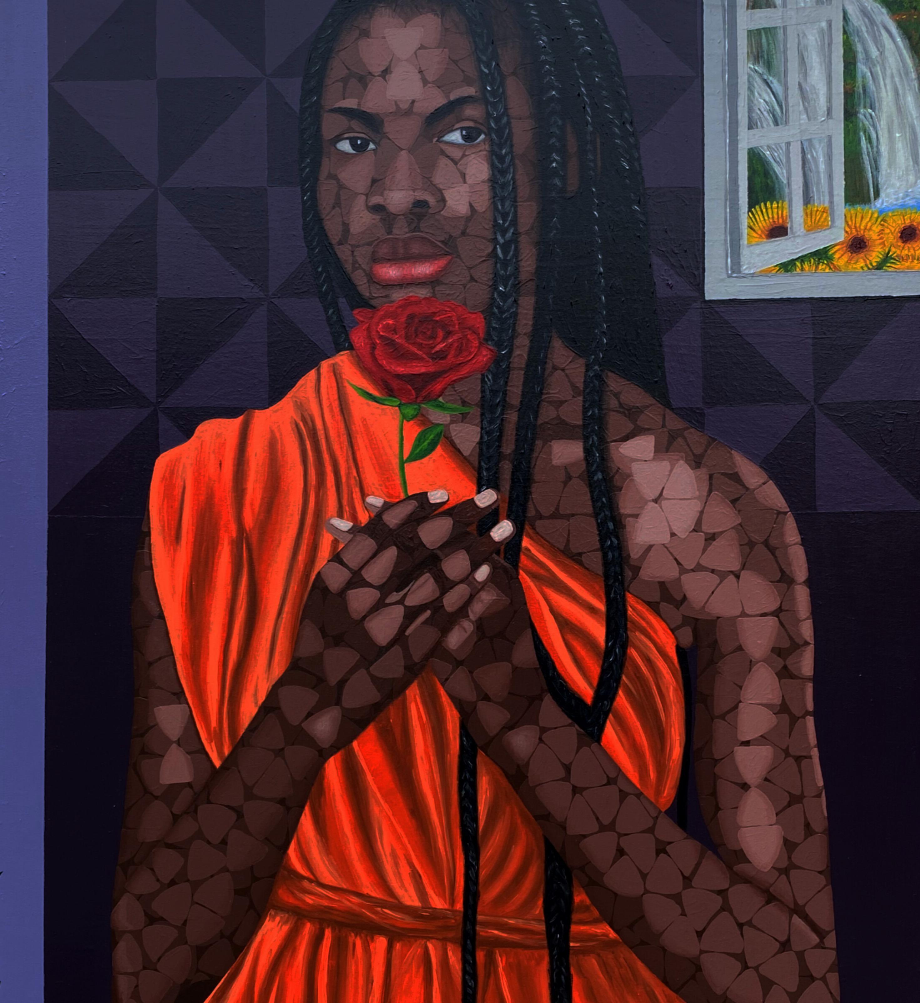 Give It To Me - 21e siècle, Contemporain, Figuratif, Floral, Afrique, Femmes en vente 2