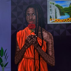 Give It To Me - Siglo XXI, Contemporáneo, Figurativo, Floral, África, Mujer