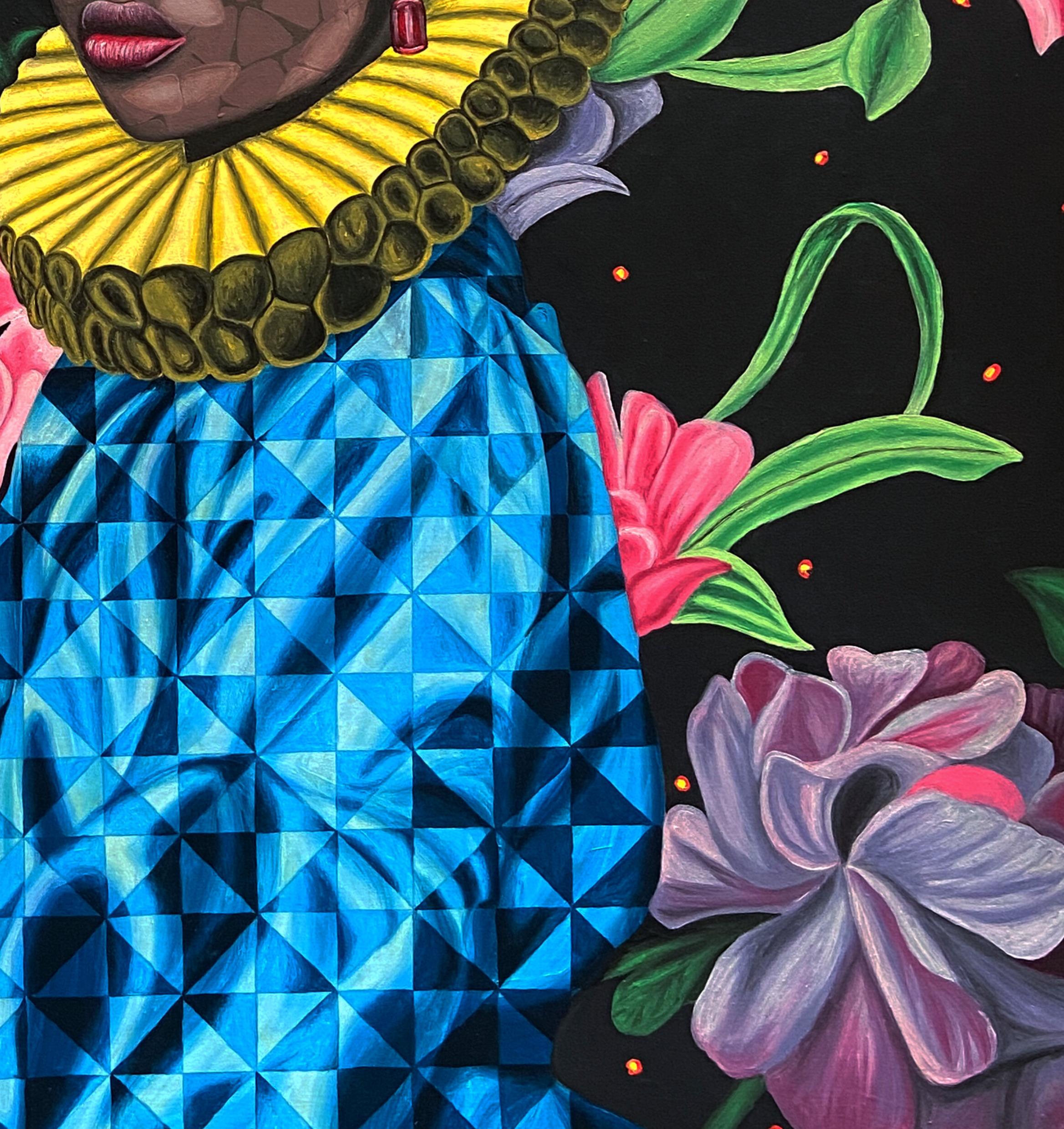 Esplendor - Siglo XXI, Contemporáneo, Retrato Figurativo, Floral, África Mujeres en venta 1