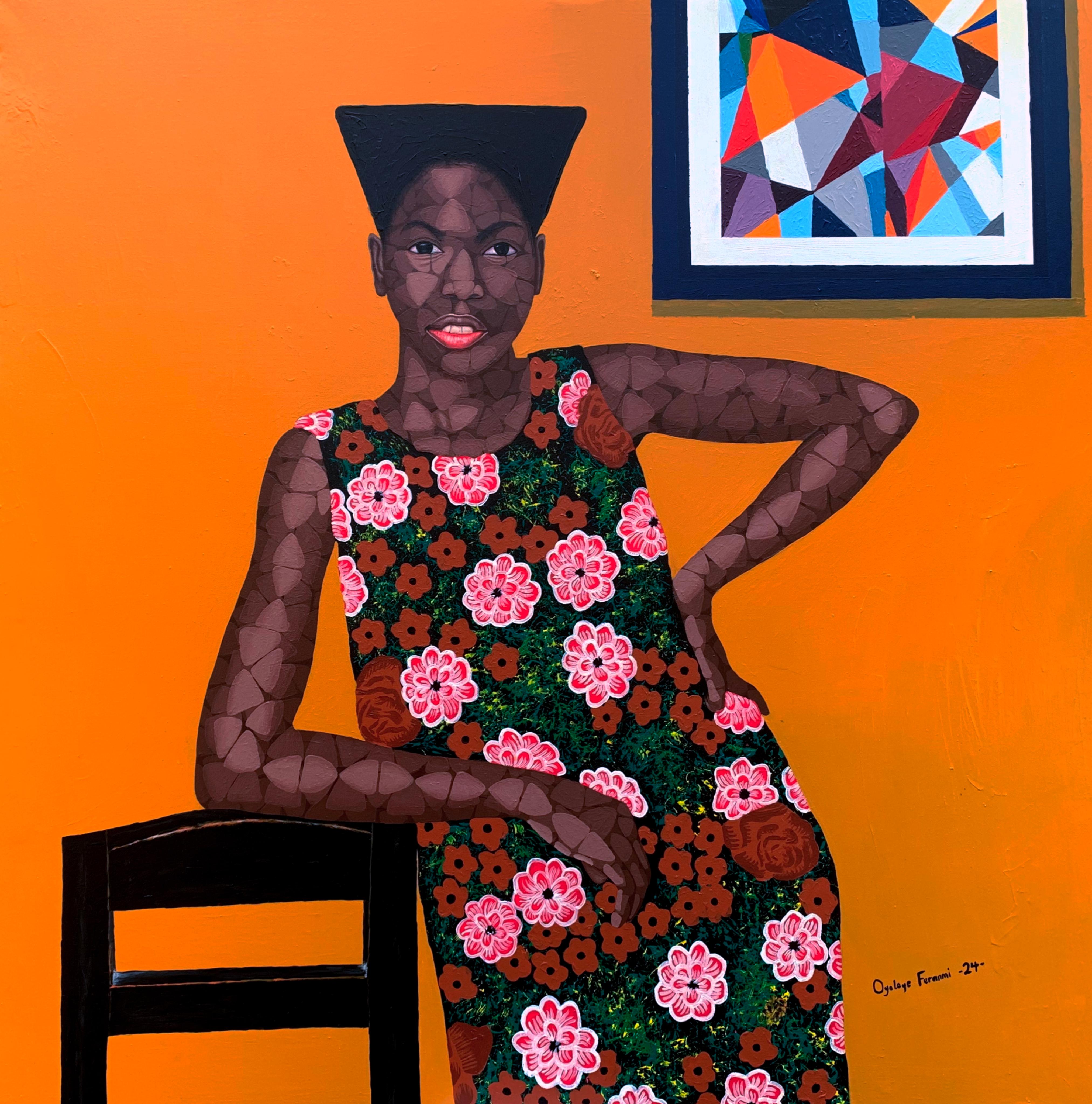 Oyeleye Feranmi Figurative Painting - State of Mind - 21st Century, Contemporary, Figurative Portrait, Africa, Women