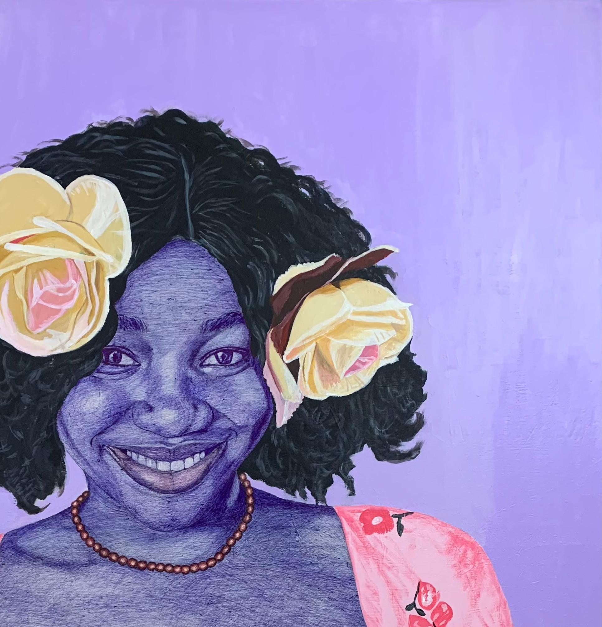 Ma Dame - Expressionniste Painting par Oyewumi Oyindamola