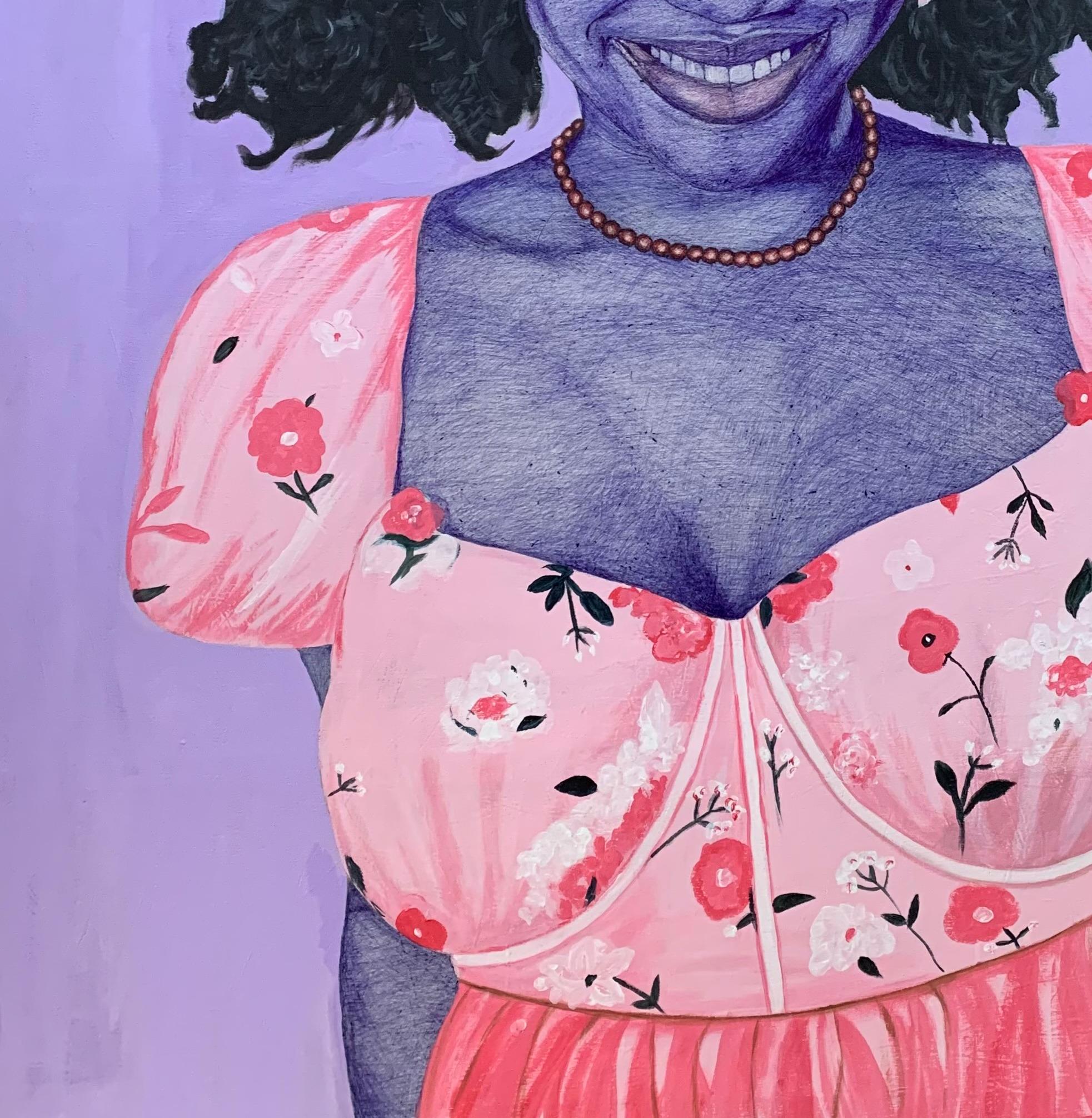 La mia signora - Portrait Painting Viola di Oyewumi Oyindamola