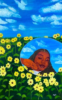 Ma réflexion - 21e siècle, Contemporain, Figuratif, Floral, Femmes, Afrique