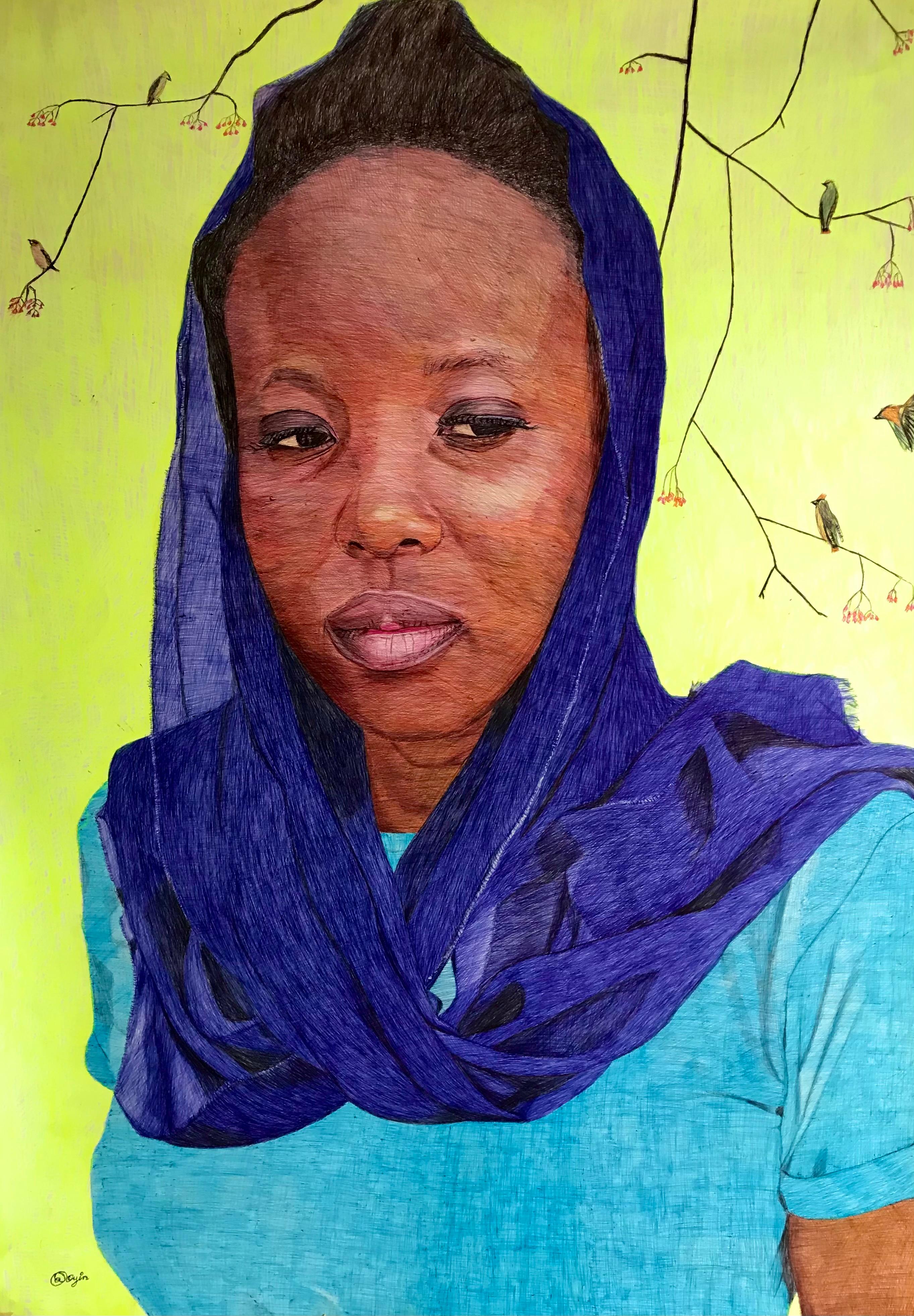 Portrait Painting Oyewumi Oyindamola - Printemps de l'espoir