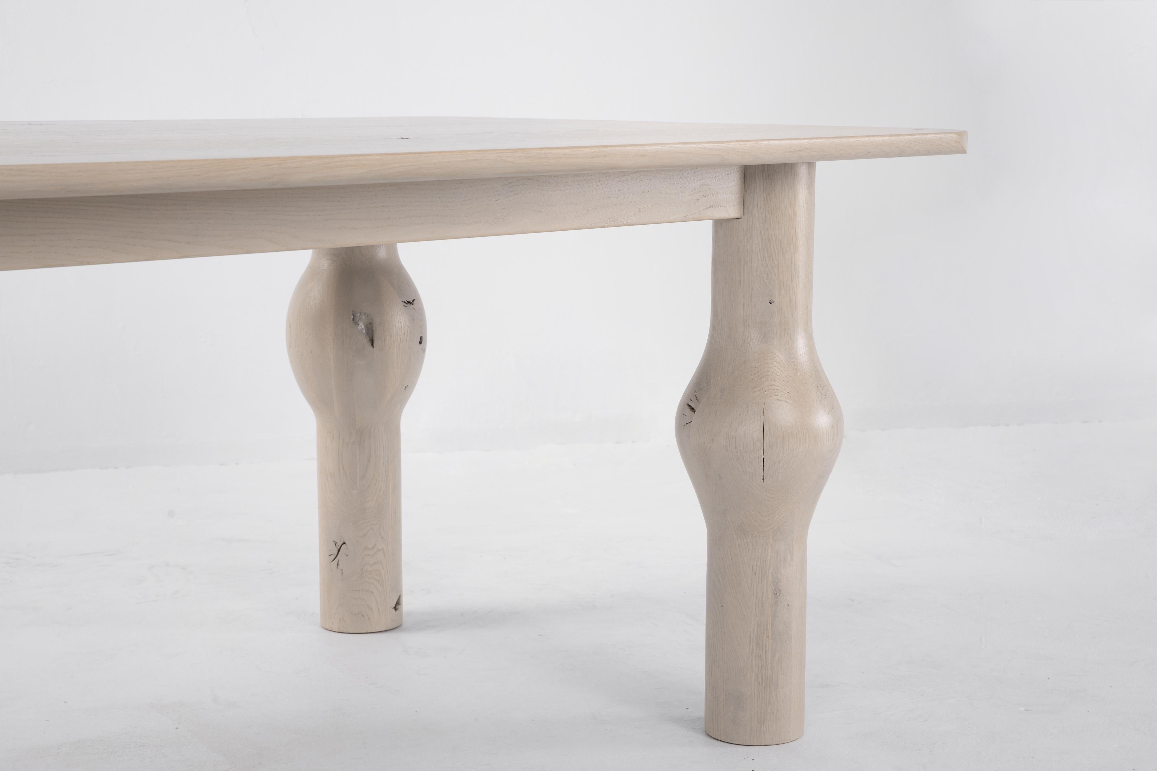 Minimalist Oyster Dining Table Nude For Sale