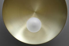 Elegant Handcrafted Brushed Brass Oyster Wall Mounted Lamp With Rod by Carla Baz