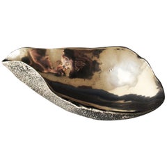 Oyster, Bronze Gold / Massive Handcasted Bronze Decorative Piece / Paper Weight