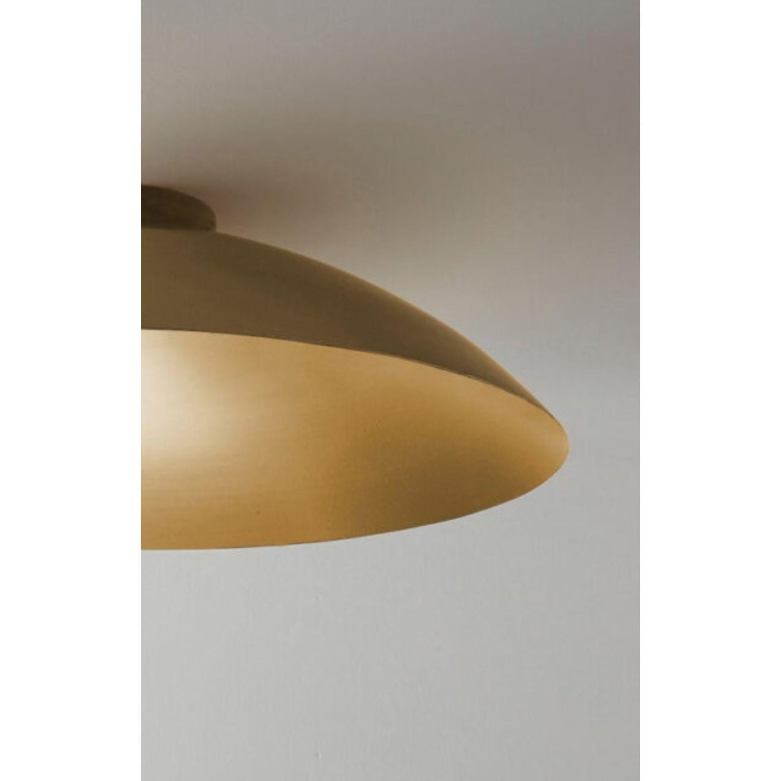 Lebanese Oyster Brushed Brass Ceiling Mounted Lamp by Carla Baz For Sale