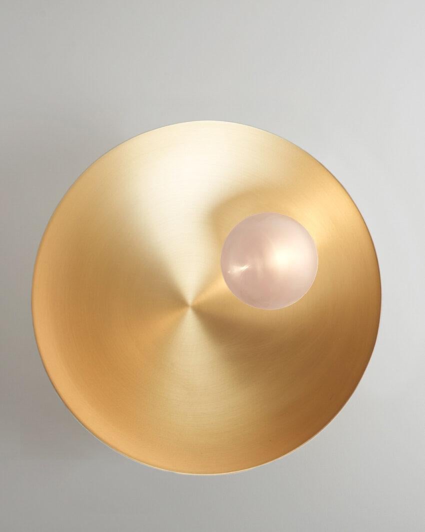 Oyster Brushed Brass Ceiling Mounted Lamp by Carla Baz In New Condition For Sale In Geneve, CH