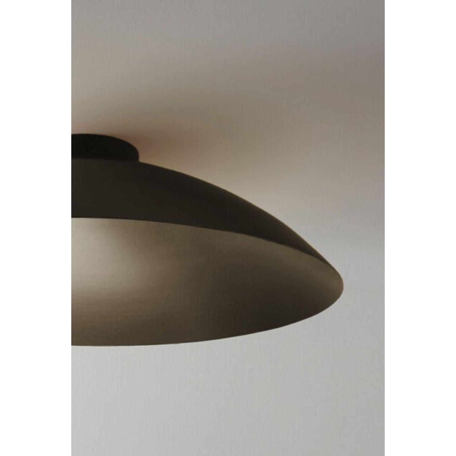 Lebanese Oyster Brushed Bronze Ceiling Mounted Lamp by Carla Baz For Sale