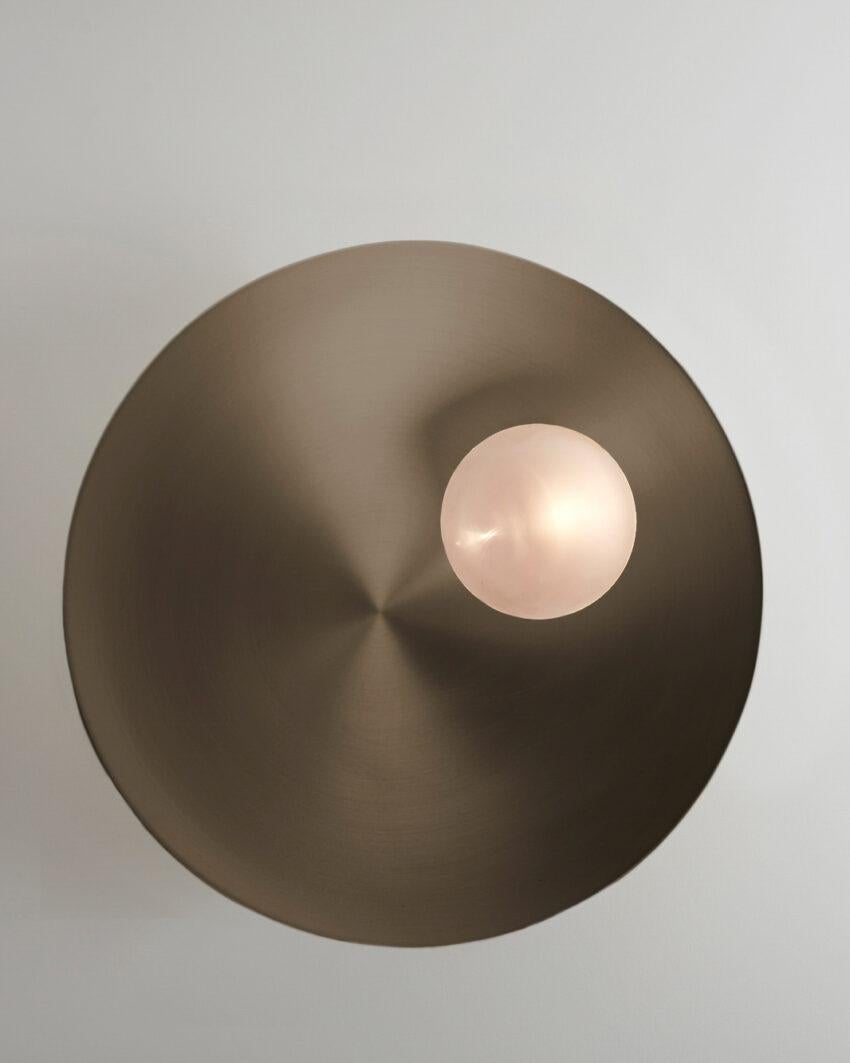 Oyster Brushed Bronze Ceiling Mounted Lamp by Carla Baz In New Condition For Sale In Geneve, CH