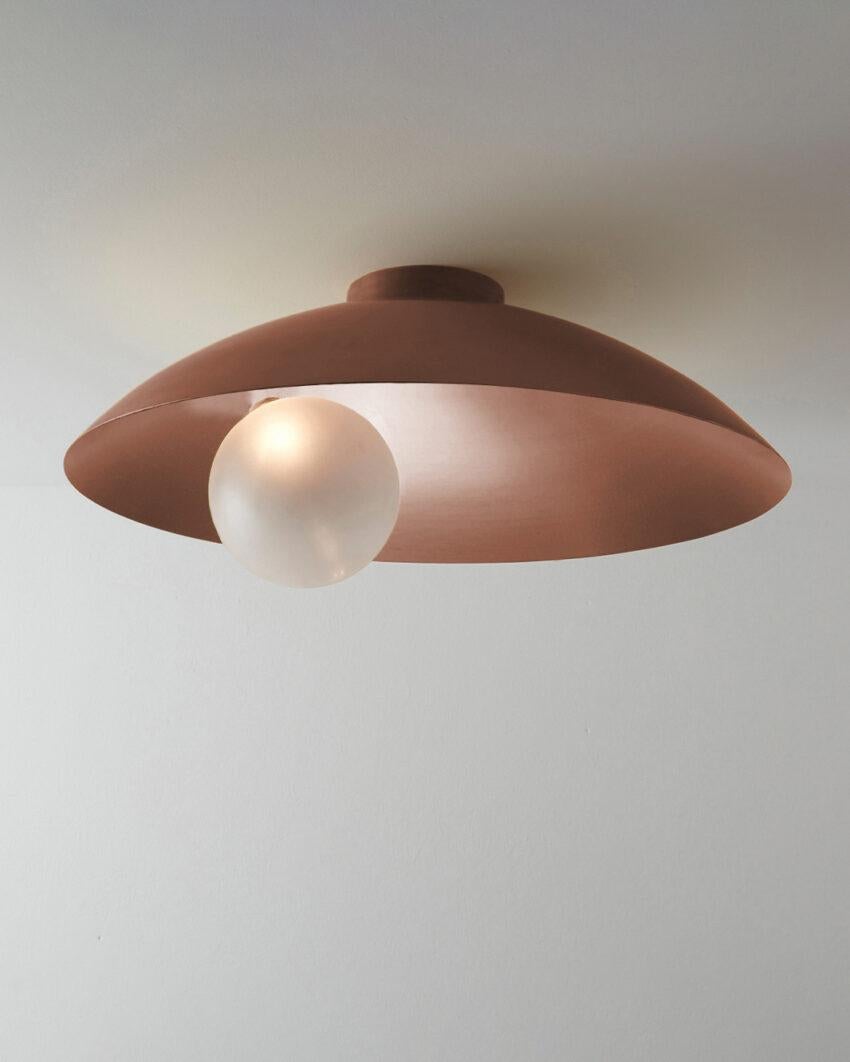 Oyster Brushed Copper Ceiling Mounted Lamp by Carla Baz
Dimensions: Ø 70 x H 26 cm.
Materials: Brushed copper.
Weight: 9 kg.

Available in brushed brass, copper or bronze finishes. Available in different color options. Please contact us. 

Oyster is