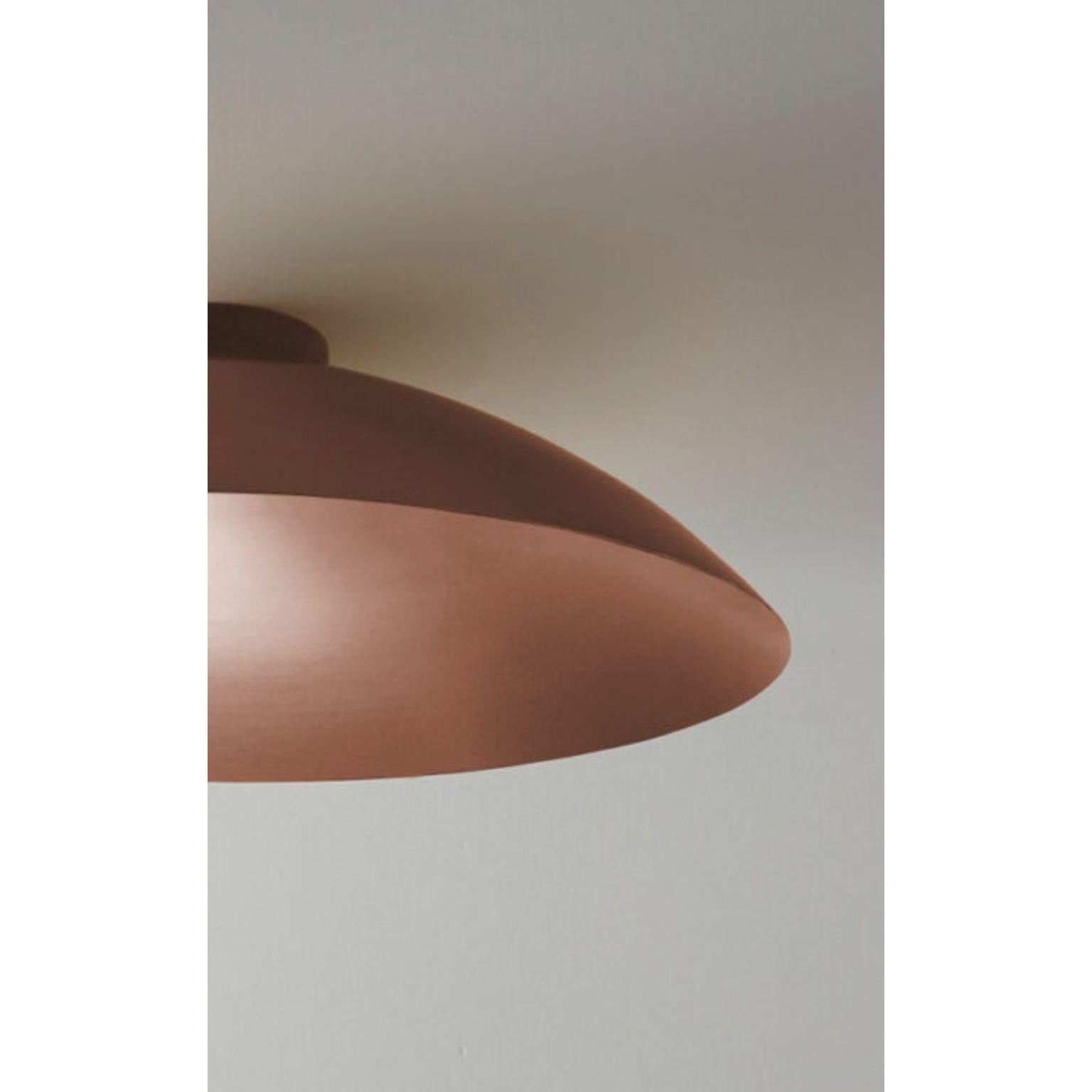 Lebanese Oyster Brushed Copper Ceiling Mounted Lamp by Carla Baz For Sale