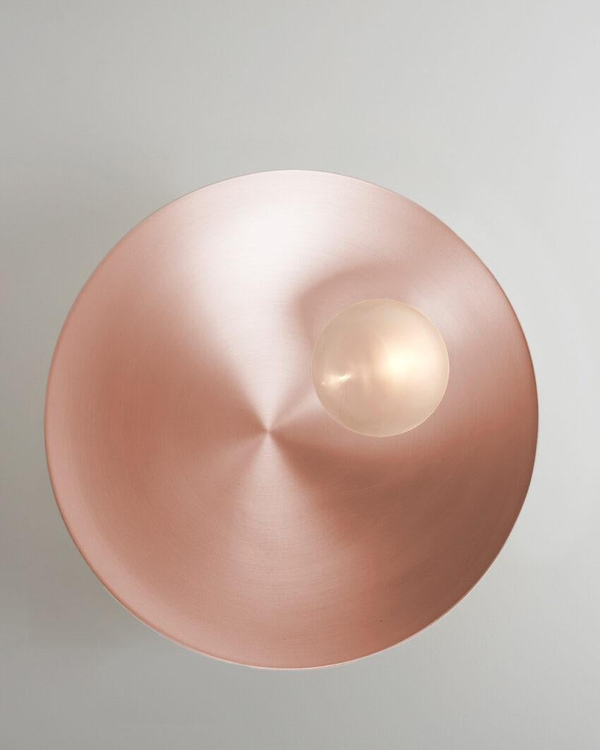 Oyster Brushed Copper Ceiling Mounted Lamp by Carla Baz In New Condition For Sale In Geneve, CH