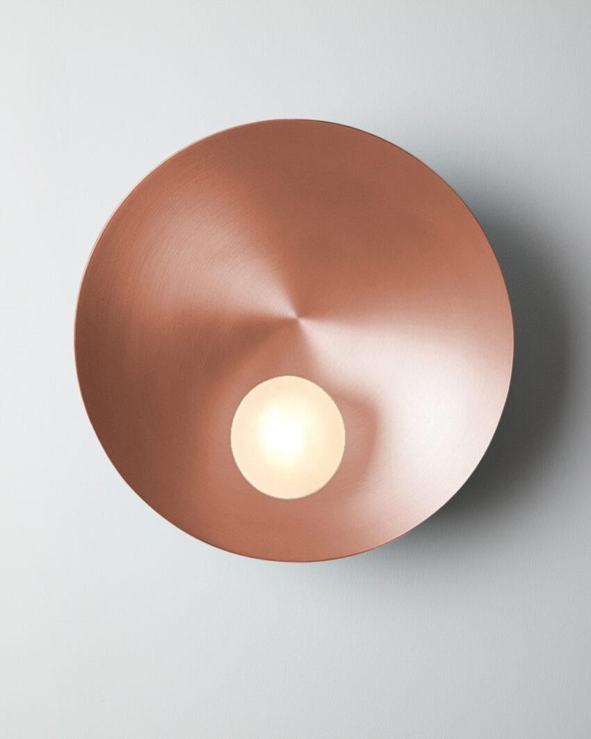 Oyster Brushed Copper Ceiling Wall Mounted Lamp by Carla Baz
Dimensions: D 15 x W 40 x H 40 cm.
Materials: Brushed copper.
Weight: 3,5 kg.

Available in verdigris metal, brushed brass, copper or bronze finishes. Available in different color options.