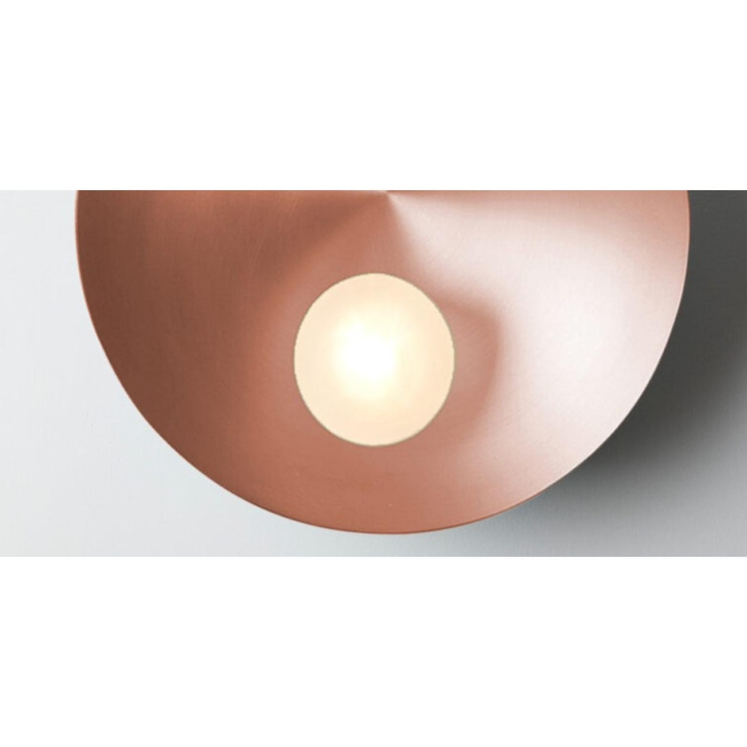 Post-Modern Oyster Brushed Copper Ceiling Wall Mounted Lamp by Carla Baz For Sale
