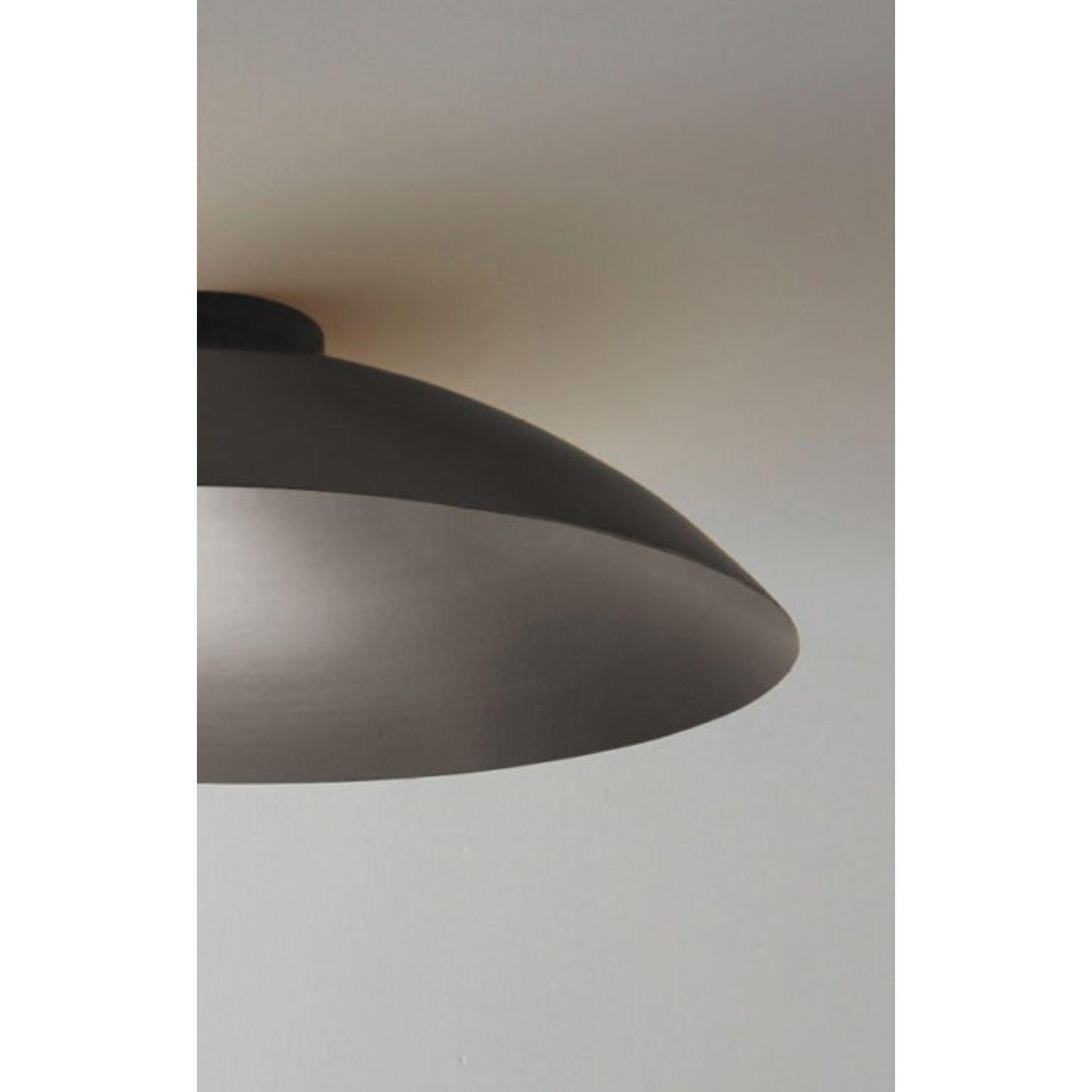 Lebanese Oyster Brushed Stainless Steel Ceiling Mounted Lamp by Carla Baz For Sale