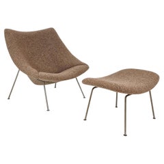 Chaise Oyster avec pouf de Pierre Paulin pour Artifort, années 1960