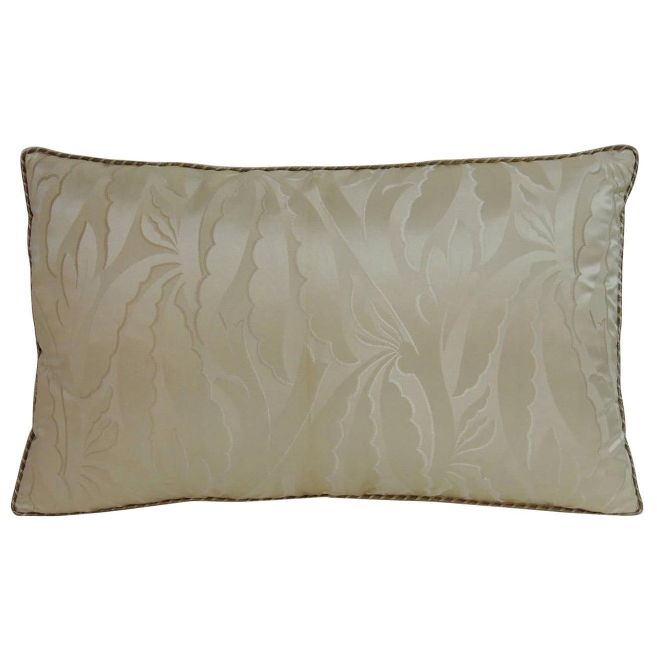 Oyster Color French Silk Deco Decorative Lumbar Pillow For Sale at 1stDibs